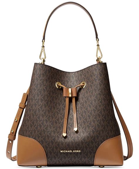 michael michael kors mercer gallery medium leather bucket bag|mercer small logo bucket bag.